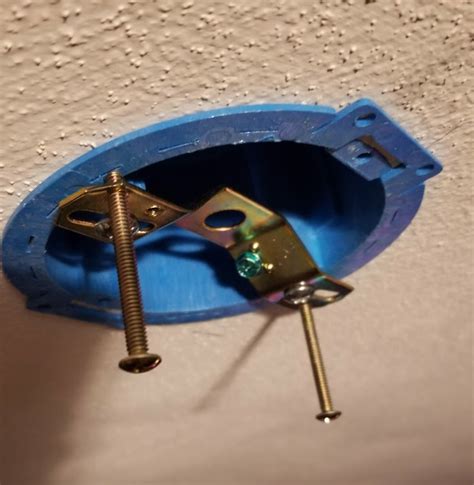 electric box fixture screws too wide|Old electric box won't fit new ceiling fan mounting .